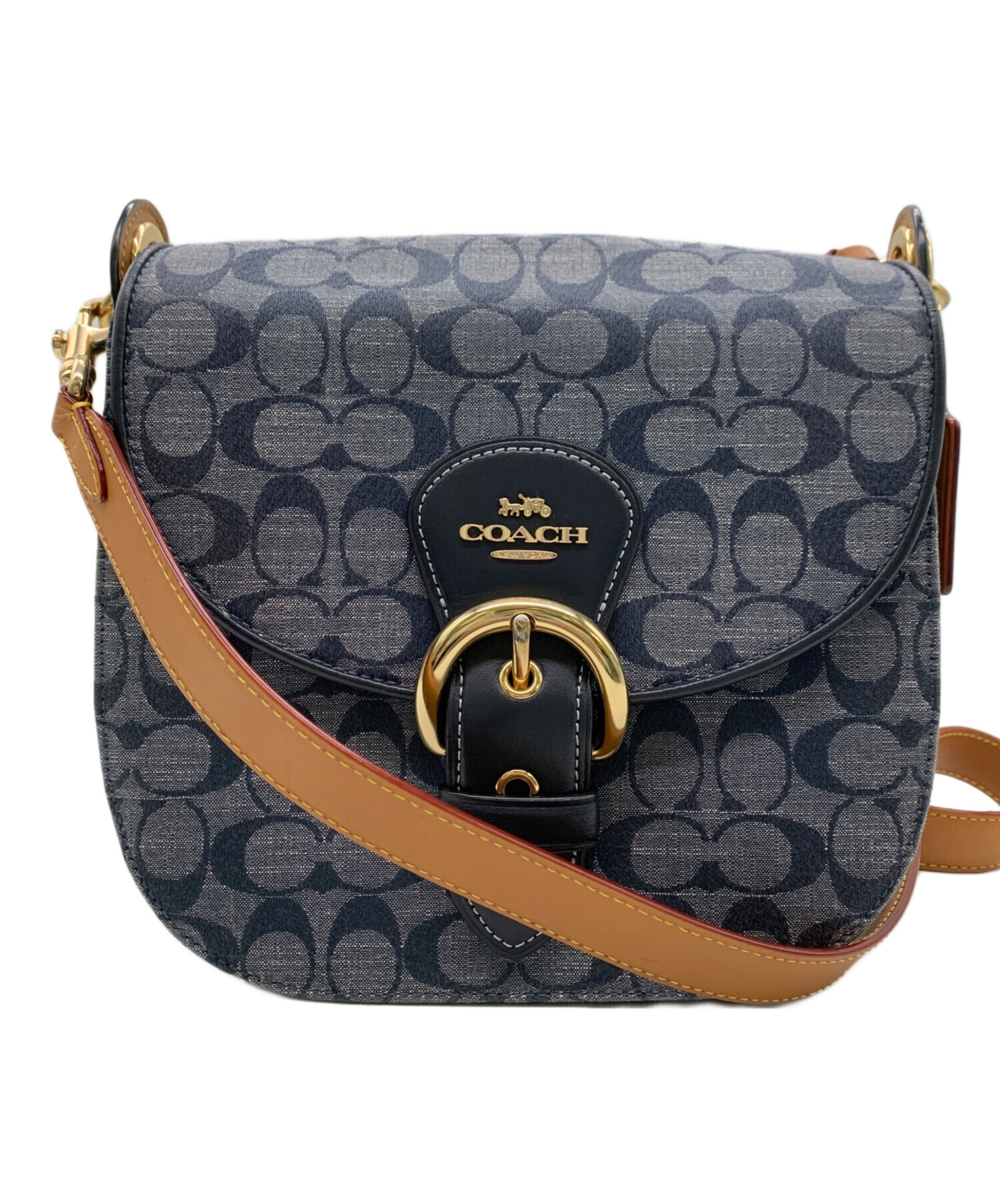 中古・古着通販】COACH (コーチ) 2WAYショルダーバッグ ネイビー