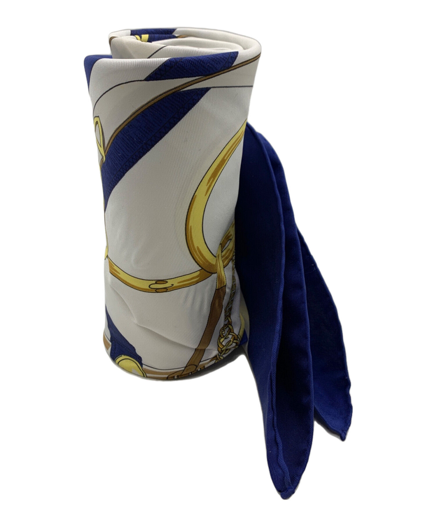 HERMÈS シルクスカーフ 黄金の拍車　Vintag80' 中古・古着通販】HERMES (エルメス) シルクスカーフ 黄金の拍車 ブルー