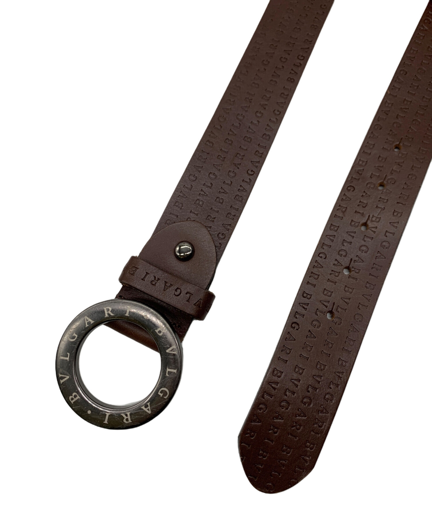 極美品☆ブルガリ　BVLGARI　プレートバックル　ブラウン　ベルト 中古・古着通販】BVLGARI (ブルガリ) レザーベルト ブラウン｜ブランド