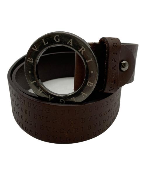 BVLGARI ダークブラウンレザーベルト 中古・古着通販】BVLGARI (ブルガリ) レザーベルト ブラウン｜ブランド