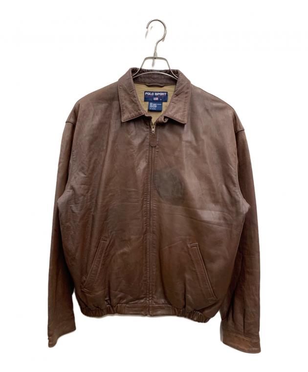 POLO SPORT ダークブラウン レザージャケット 中古・古着通販】POLO SPORT (ポロスポーツ) レザージャケット