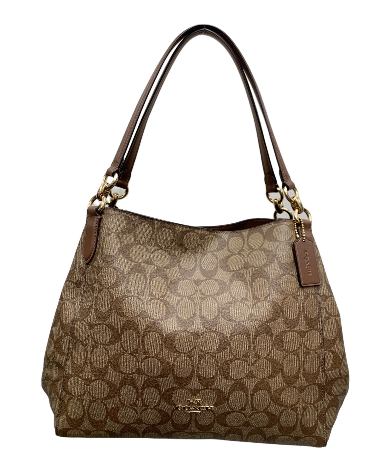 Coach 中型ハンドバッグ ブラウン/ベージュ 中古・古着通販】COACH (コーチ) ハンドバッグ ベージュ｜ブランド