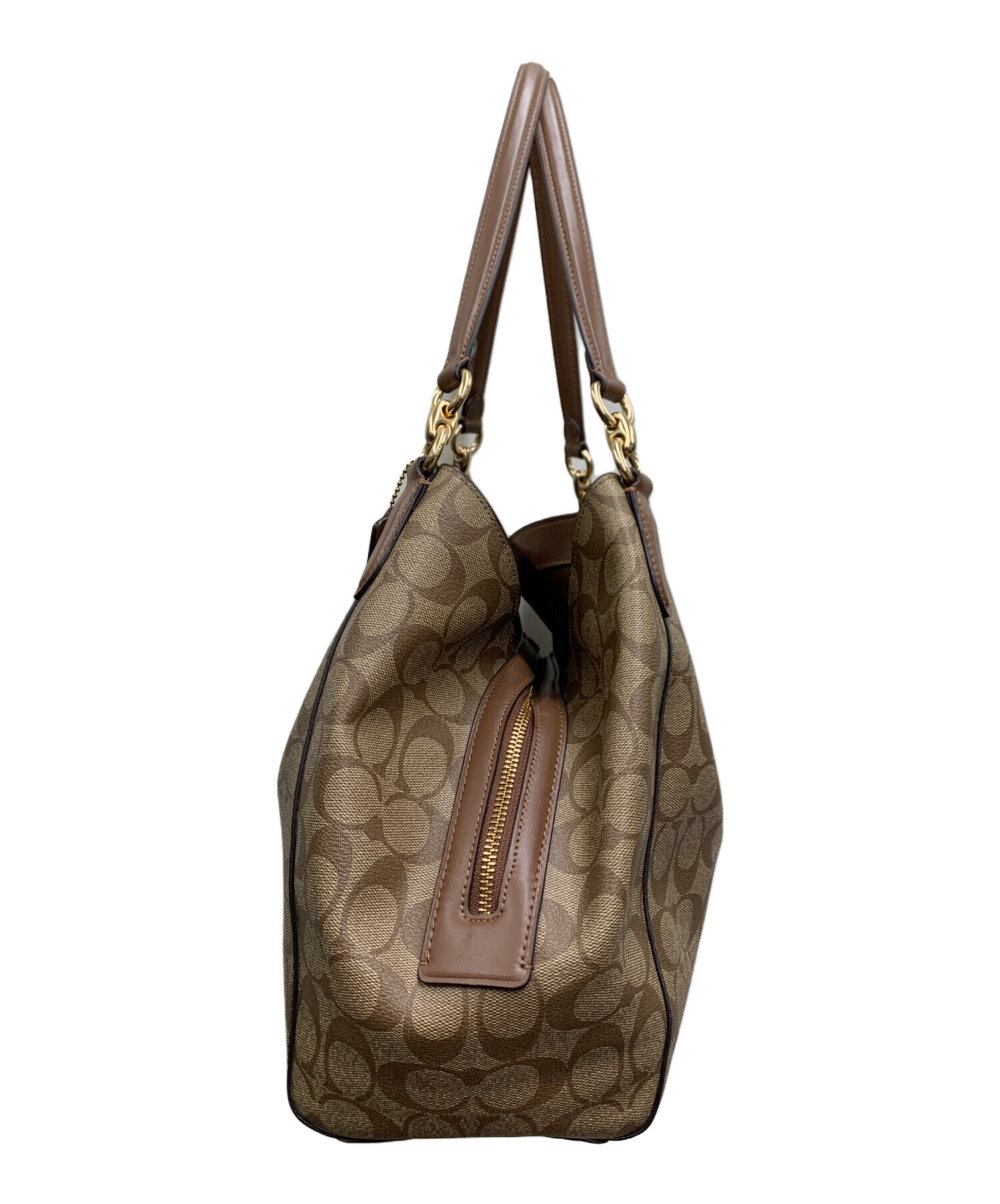 中古・古着通販】COACH (コーチ) ハンドバッグ ベージュ｜ブランド