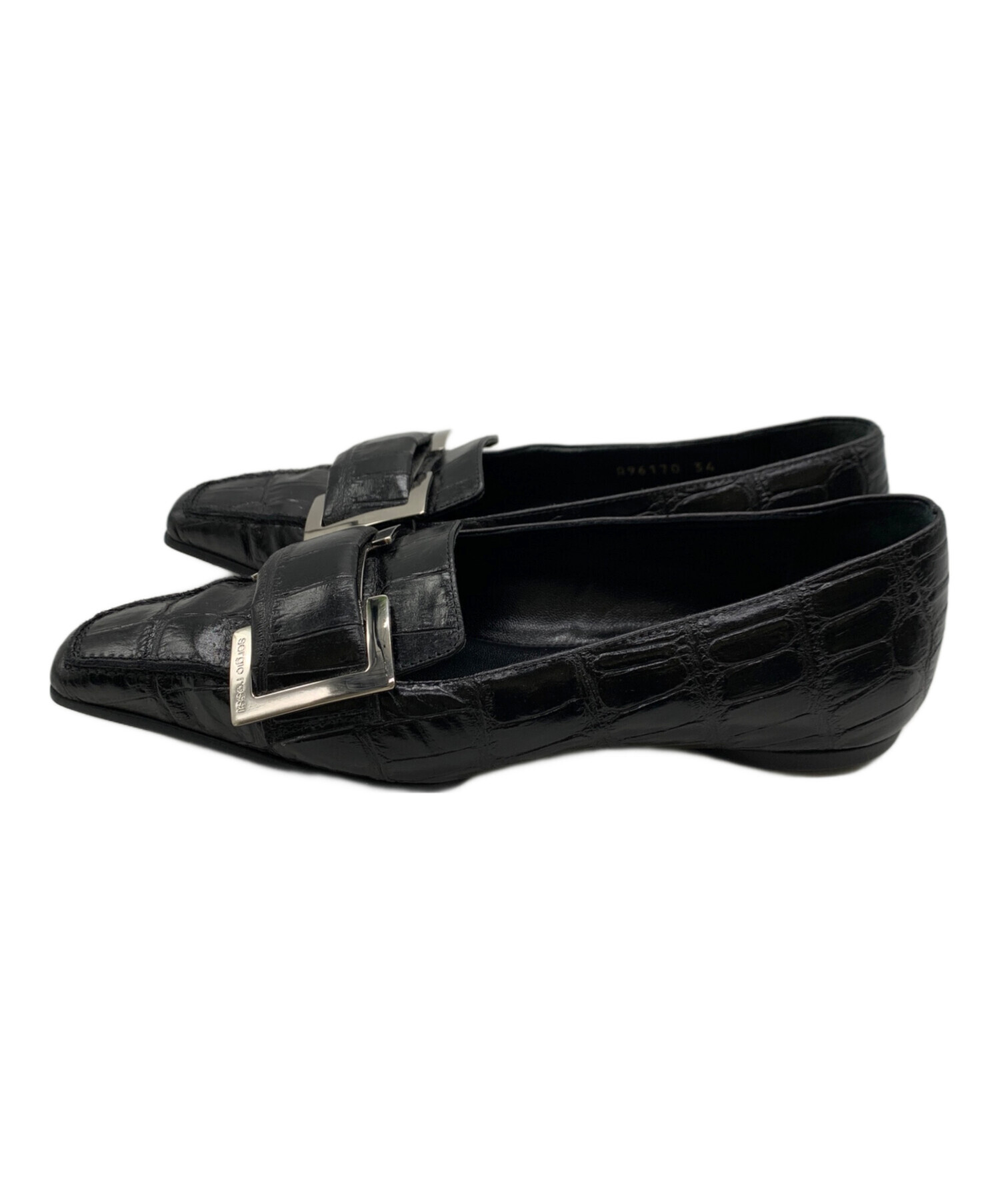 美品　箱付　セルジオロッシ　ハラコレザーローファーフラットシューズ36 水玉 美品 箱付 セルジオロッシ ハラコレザーローファーフラットシューズ36