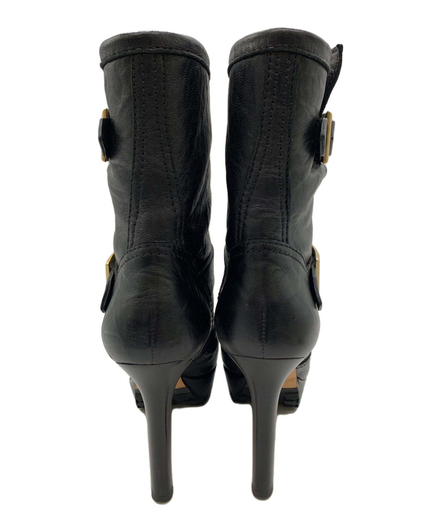 Jimmy Choo サイズ35.5 やぎ革 ブラック ショートブーツ 中古・古着通販】JIMMY CHOO (ジミーチュウ) ショートブーツ ブラック