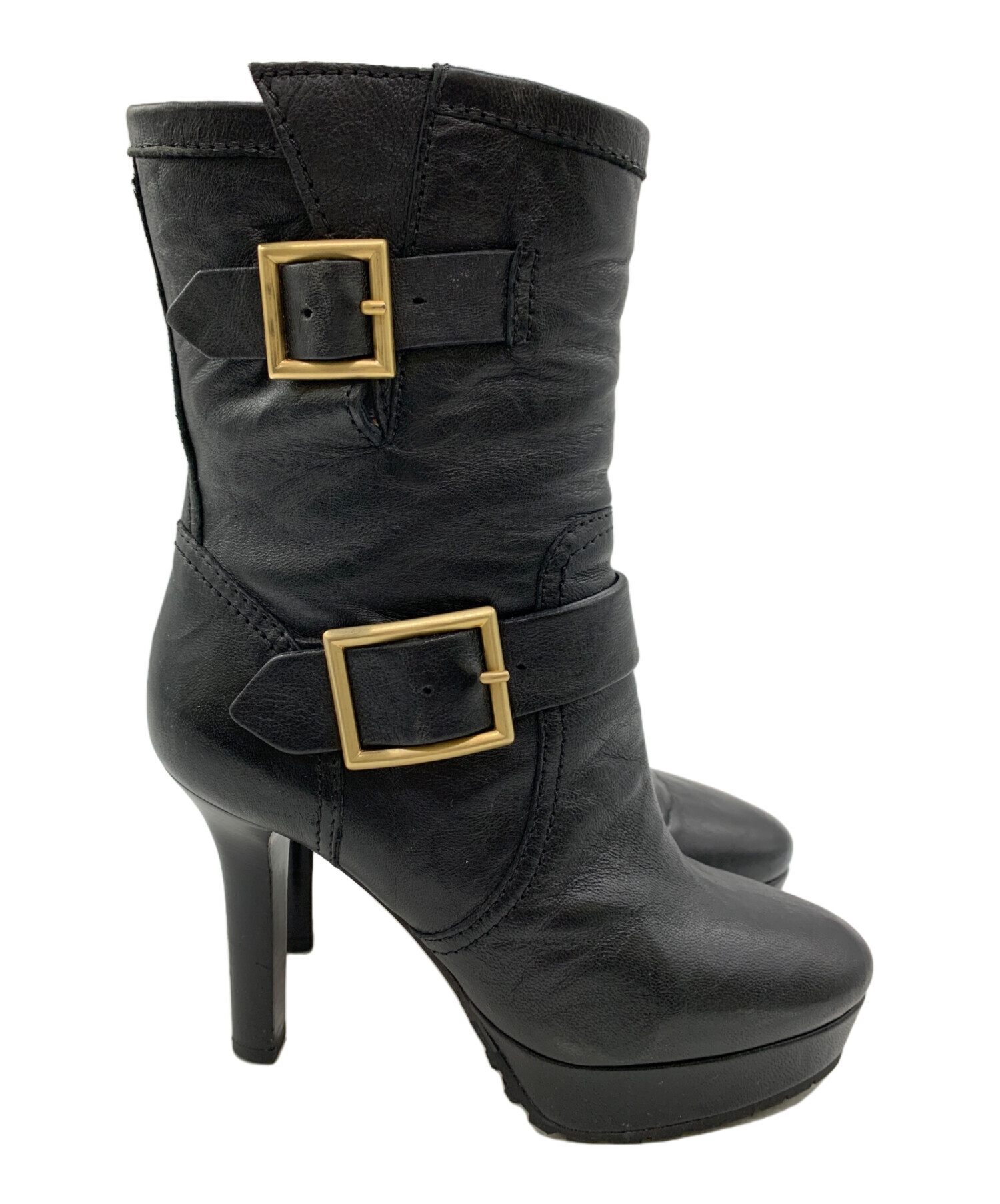 中古・古着通販】JIMMY CHOO (ジミーチュウ) ショートブーツ ブラック