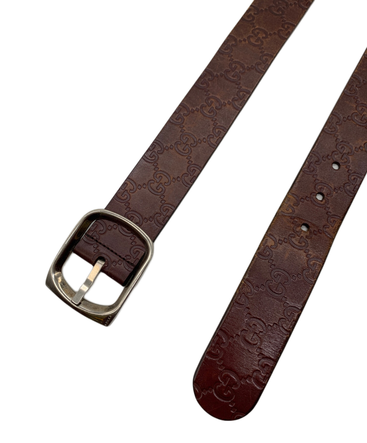 中古・古着通販】GUCCI (グッチ) レザーベルト ブラウン｜ブランド