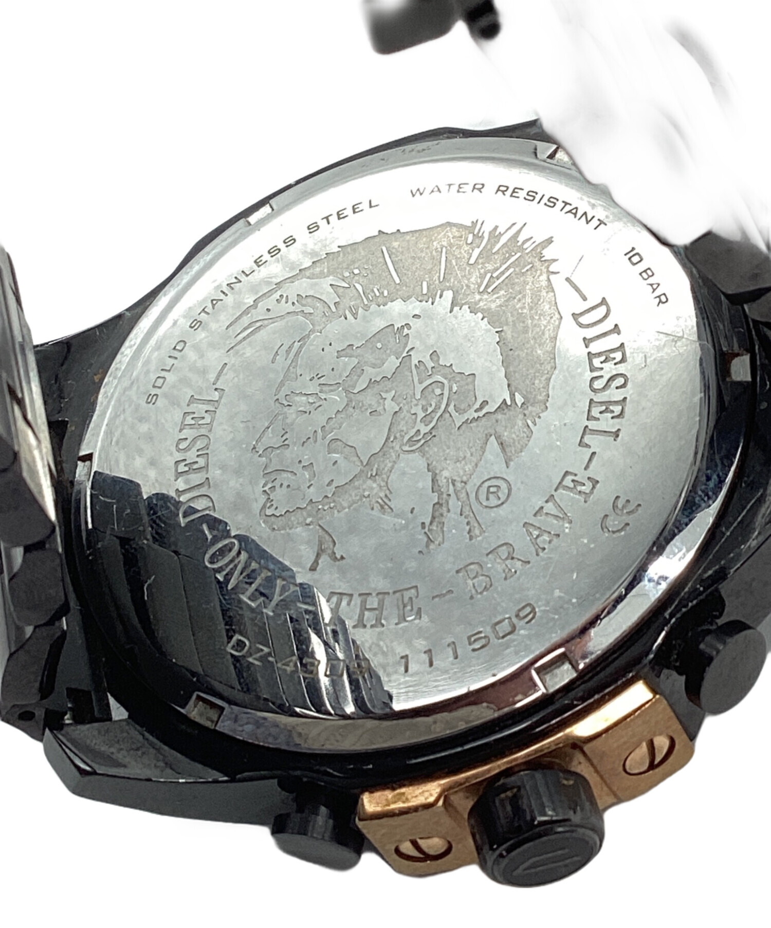 193199◇動作未確認 DIESEL ディーゼル トリプルタイム クロノグラフ