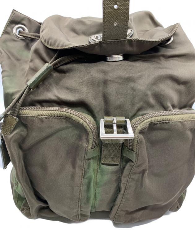 プラダ　ナイロン　リュック　現行　(ジャンク品) 中古・古着通販】PRADA (プラダ) ナイロンリュック オリーブ｜ブランド