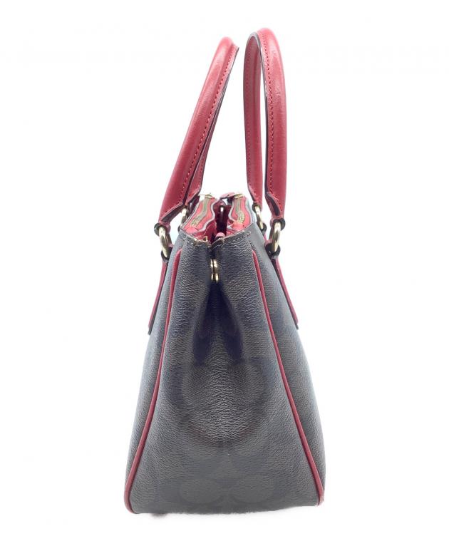 中古・古着通販】COACH (コーチ) ハンドバッグ ブラウン×レッド