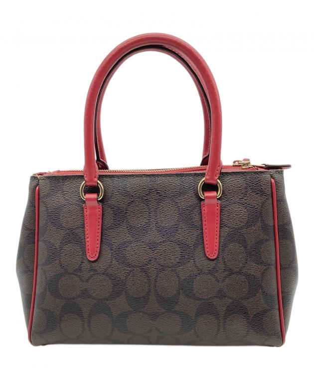 中古・古着通販】COACH (コーチ) ハンドバッグ ブラウン×レッド