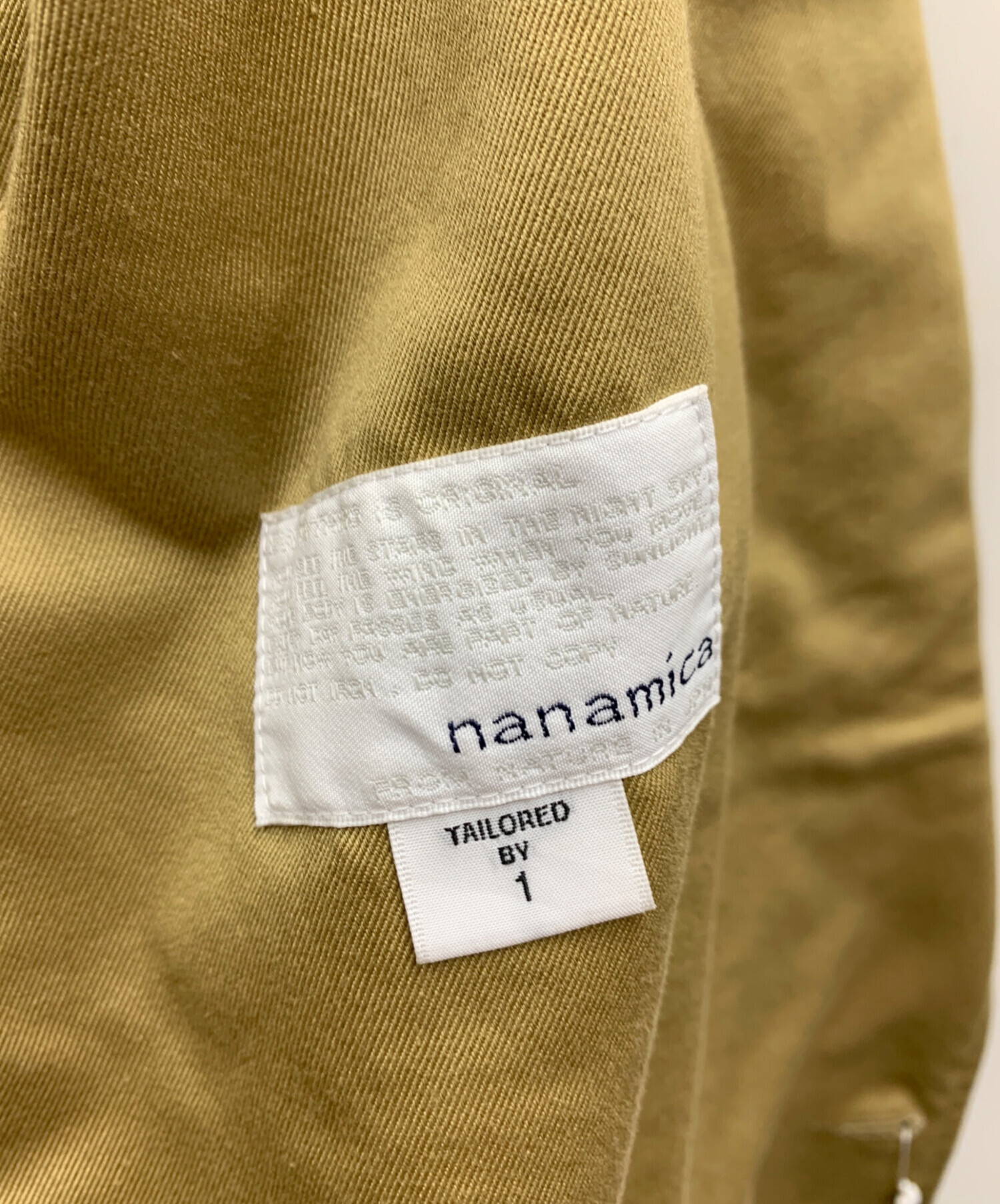 中古・古着通販】nanamica (ナナミカ) チノジャケット カーキ サイズ:1 