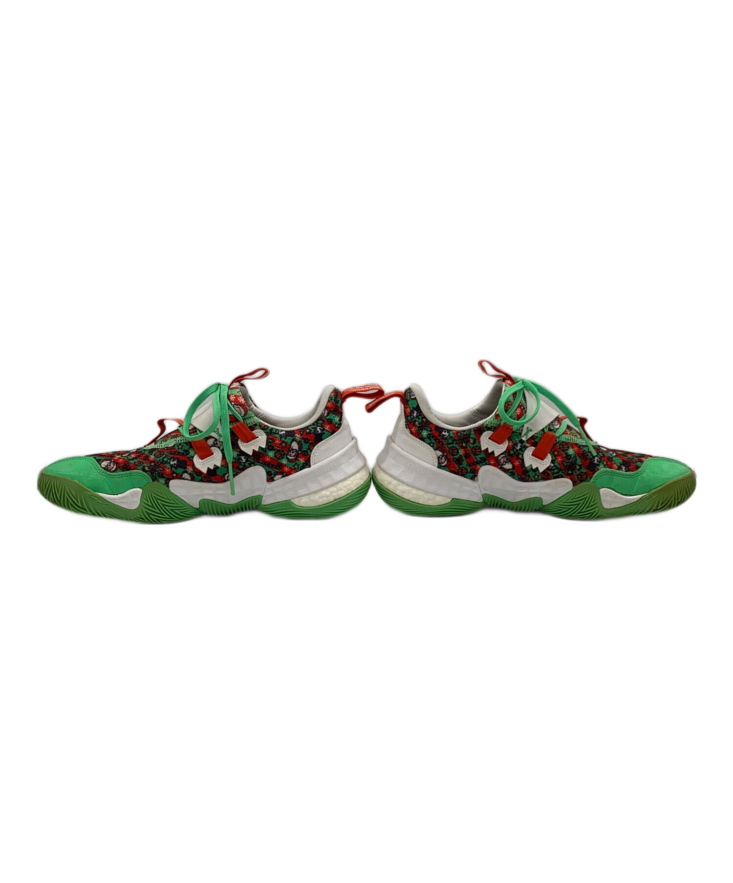 adidas バスケットシューズ 5.5 US レッド/グリーン 中古・古着通販】adidas (アディダス) バスケットシューズ グリーン
