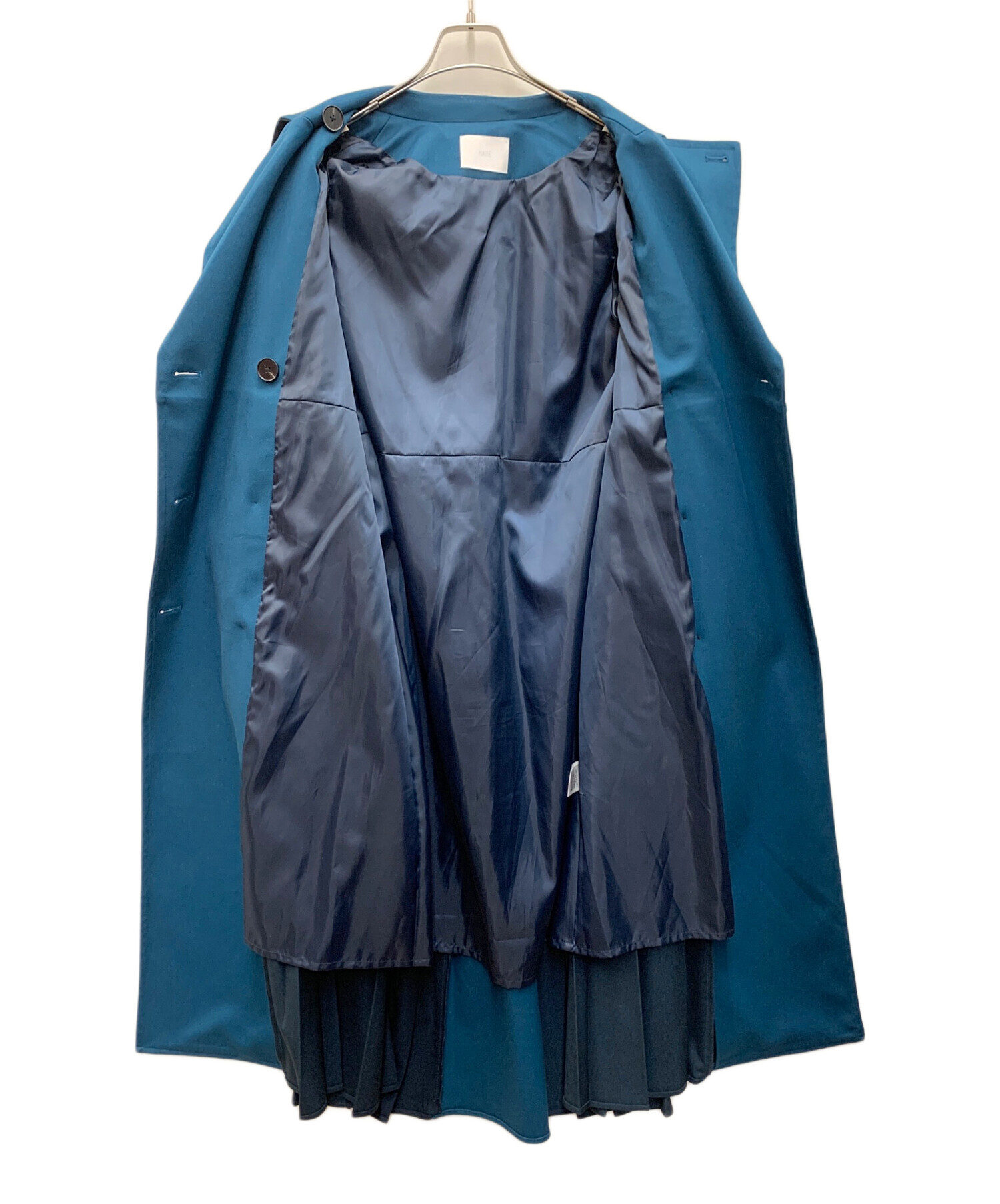 中古・古着通販】HARE (ハレ) バイカラープリーツコート ブルー