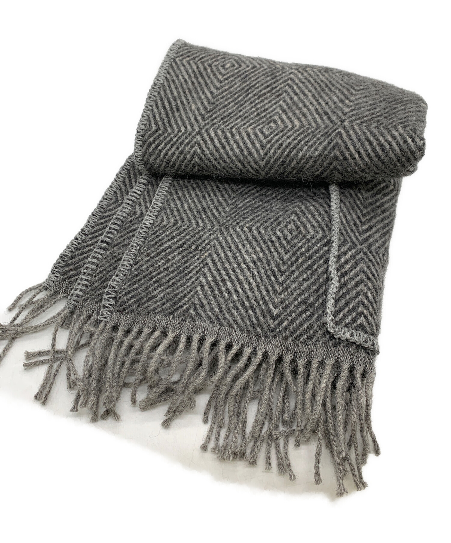 未使用！LAPUAN KANKURIT ショールgrey-white ピン付！ LAPUAN