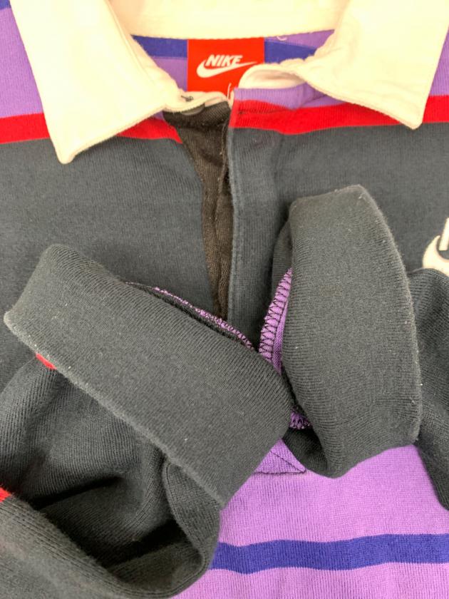 中古・古着通販】NIKE (ナイキ) ラガーシャツ ブラック×パープル