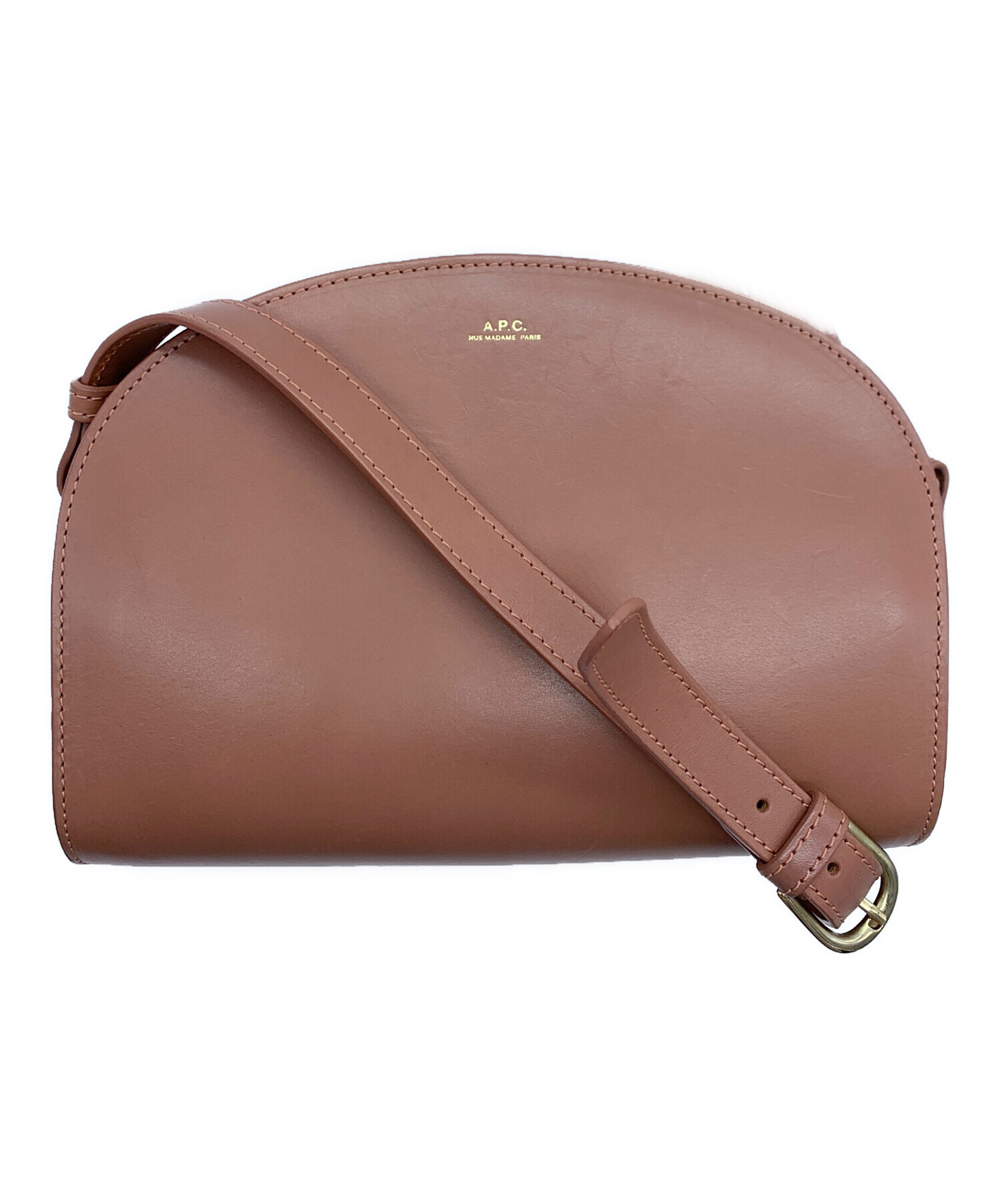 中古・古着通販】A.P.C. (アーペーセー) ハーフムーンバッグ ベージュ 