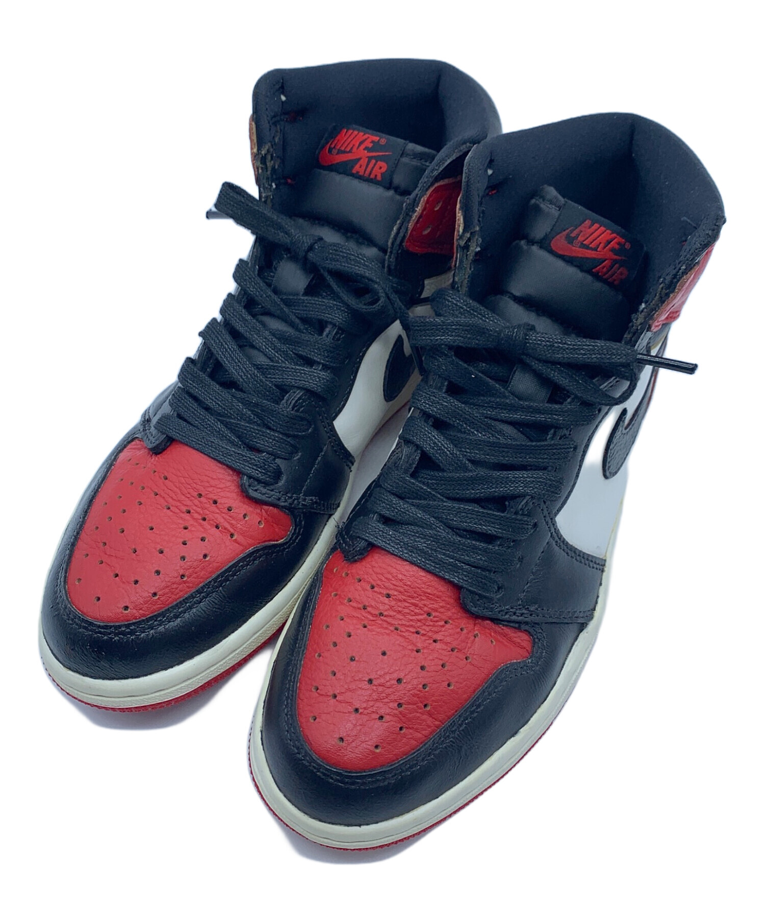 中古・古着通販】NIKE (ナイキ) ハイカットスニーカー レッド×ブラック