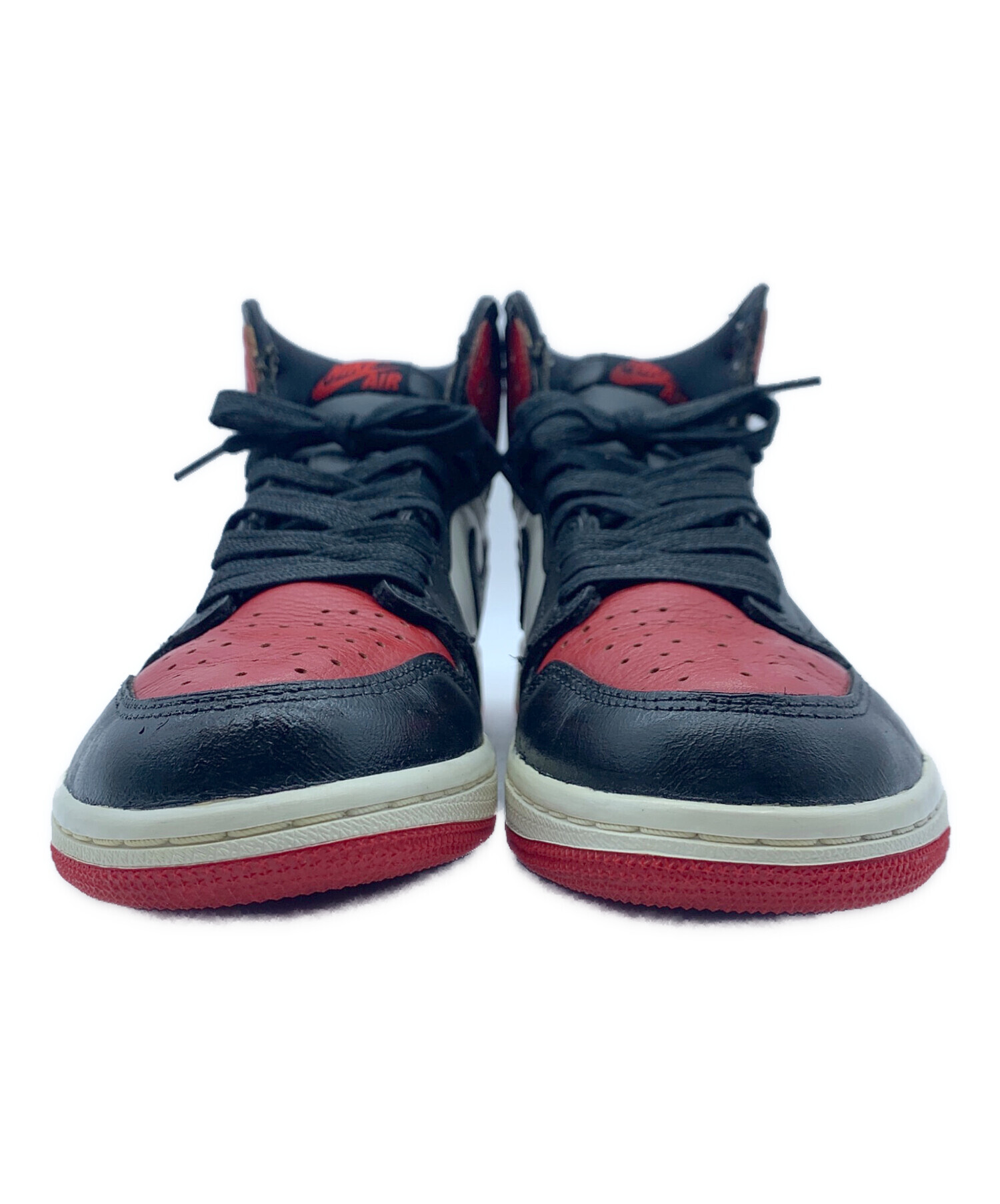 中古・古着通販】NIKE (ナイキ) ハイカットスニーカー レッド×ブラック