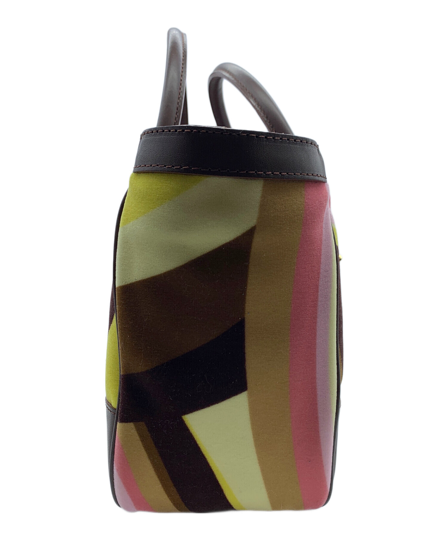 Paul Smith 黒・茶・ピンク　マルチカラー 2way ハンドバッグ 中古・古着通販】PAUL SMITH (ポールスミス) マルチストライプ