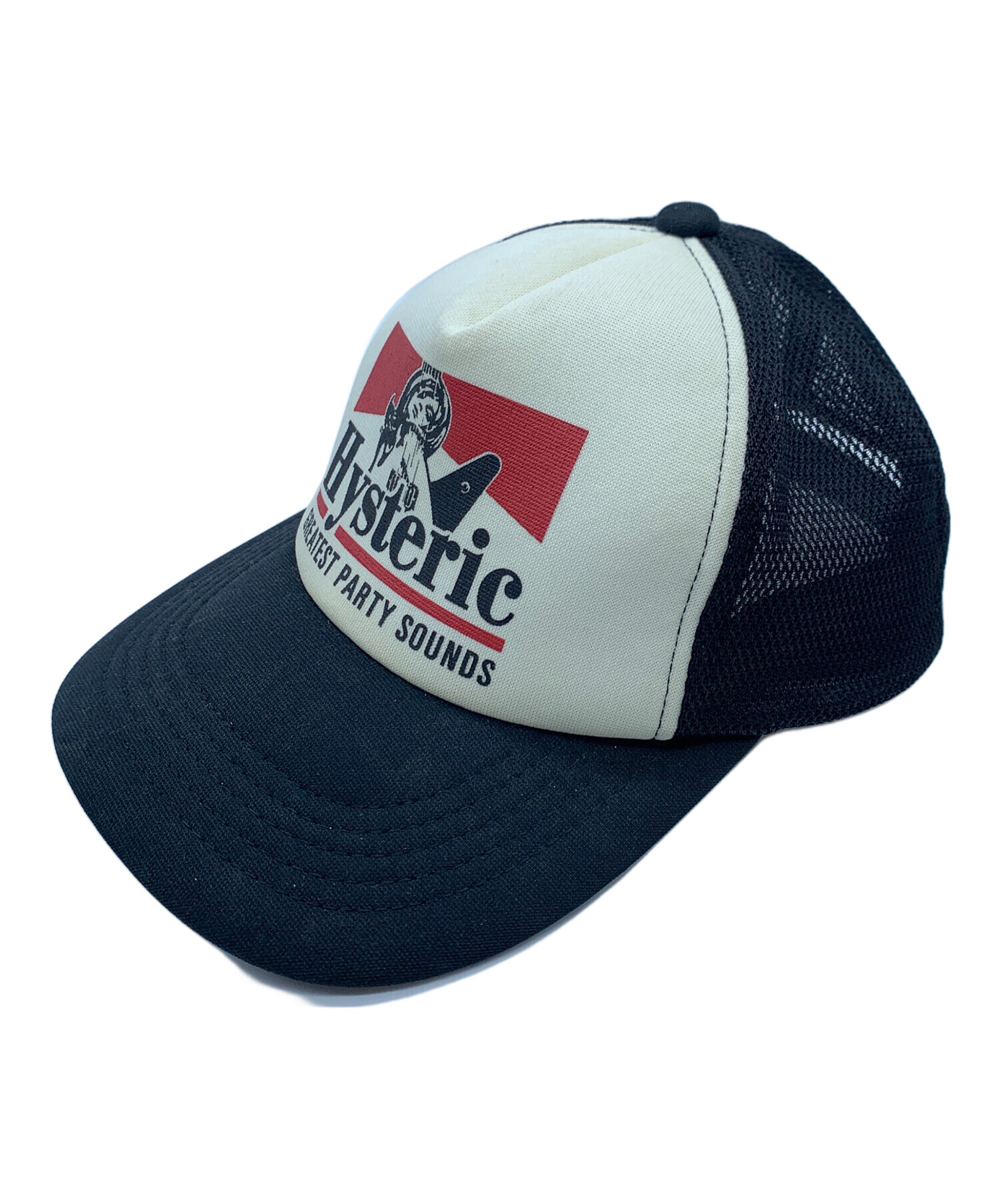 HYSTERIC GLAMOUR ロゴキャップ ホワイト/ブラック HYSTERIC BOX メッシュキャップ|HYSTERIC GLAMOUR MEN | HYSTERIC