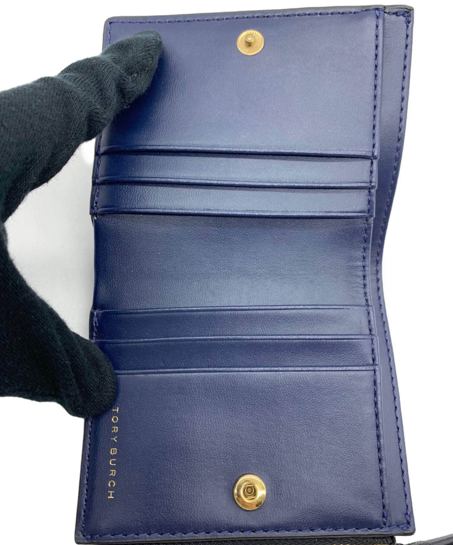トリーバーチ レディース 二つ折り財布 青 トリーバーチ 財布 TORY BURCH レザー ペンギン モチーフ 二つ折り財布