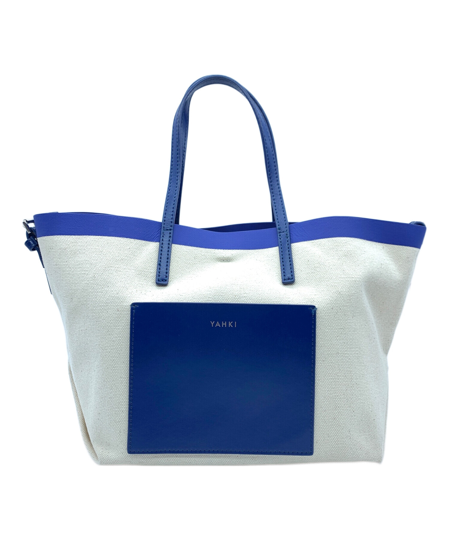 中古・古着通販】YAHKI (ヤーキ) トートバッグ アイボリー×ブルー 