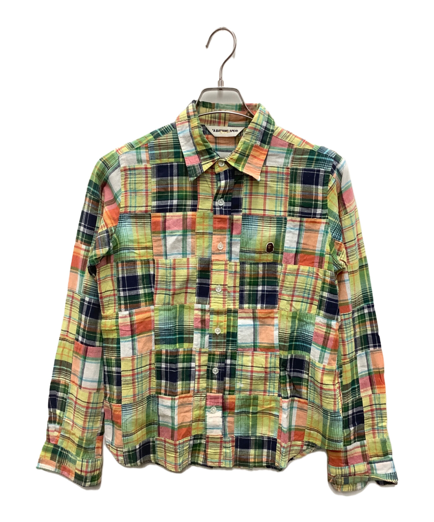 A BATHING APE チェック柄ポロシャツ M A BATHING APE(アベイシングエイプ) 00's Tartan check one point logo
