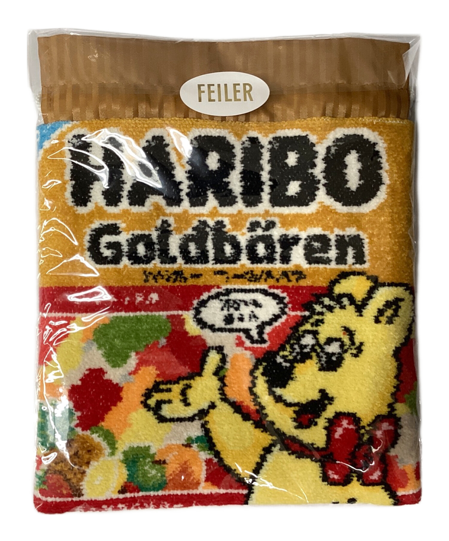【本日発送】フェイラー HARIBO 巾着 ハリボーゴールドベアパッケージ 中古・古着通販】FEILER (フェイラー) HARIBO (ハリボー) 巾着ポーチ