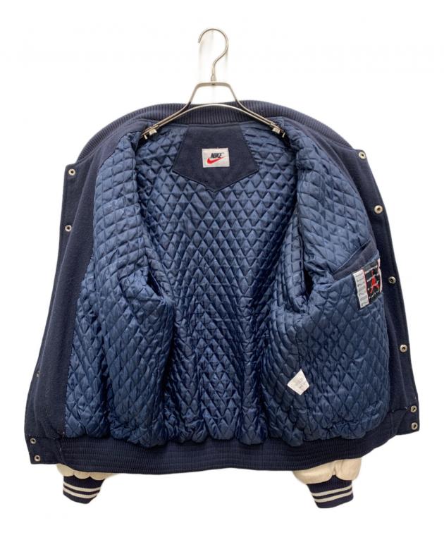 【ポロショウ様】リクエスト【希少】ナイキ マリナーズ スタジャン 袖レザー 中古・古着通販】NIKE (ナイキ) 袖レザースタジャン ネイビー