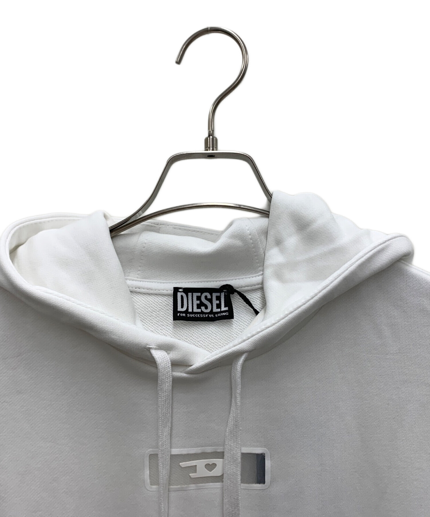 中古・古着通販】DIESEL (ディーゼル) プルオーバーパーカー ホワイト