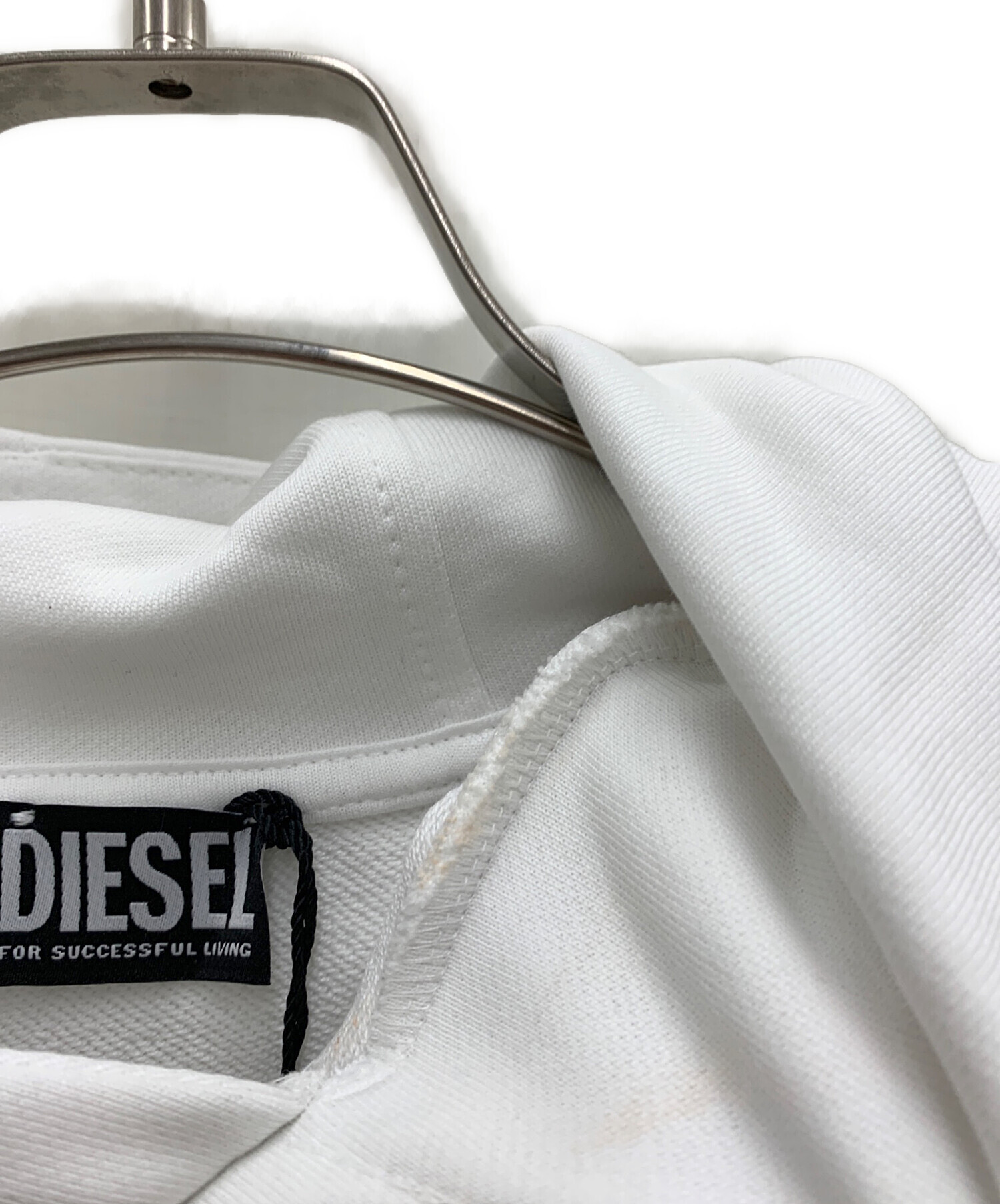 中古・古着通販】DIESEL (ディーゼル) プルオーバーパーカー ホワイト