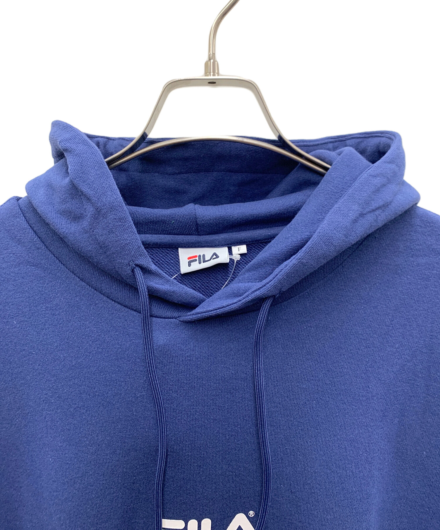 IMP. FILA フーディ パーカー ネイビー Lサイズ 中古・古着通販】FILA (フィラ) プルオーバーパーカー ネイビー サイズ