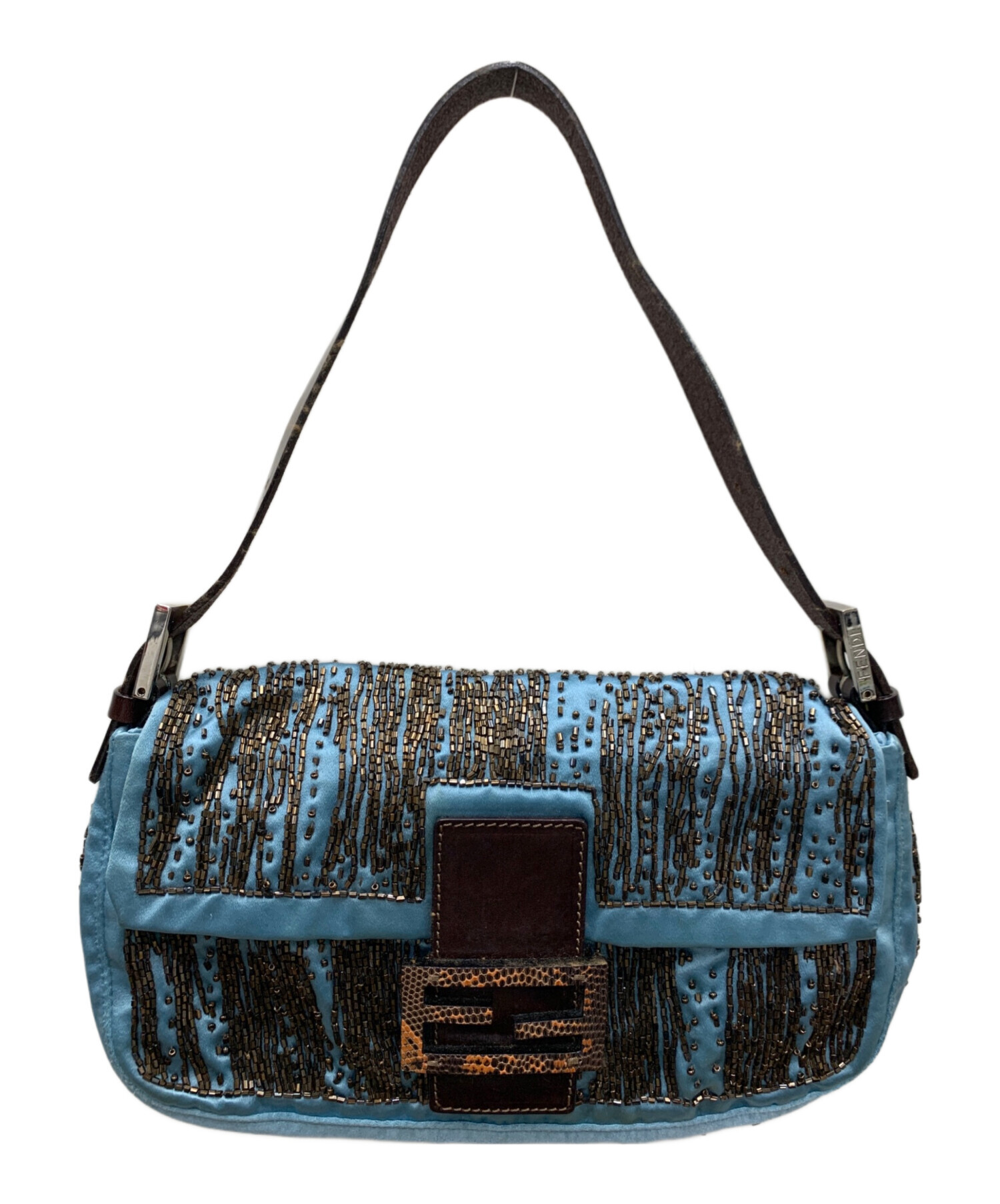 フェンディ 紺色マンマバケット ショルダーバッグ - FENDI フェンディ 