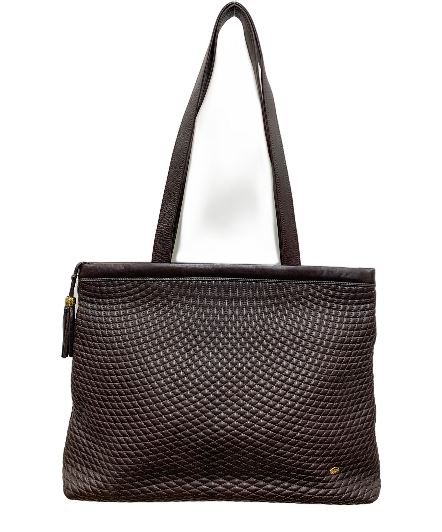 中古・古着通販】BALLY (バリー) キルティングトートバッグ ブラウン 