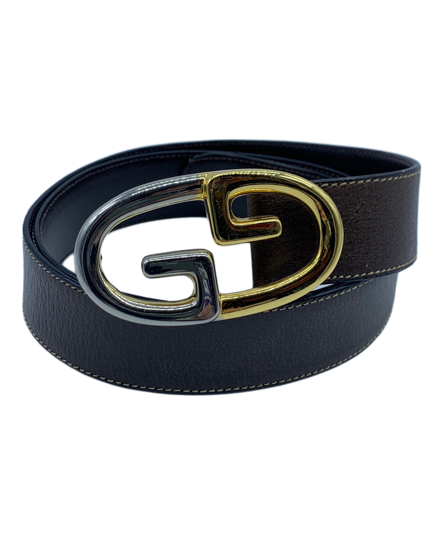 中古・古着通販】GUCCI (グッチ) レザーベルト ブラウン｜ブランド