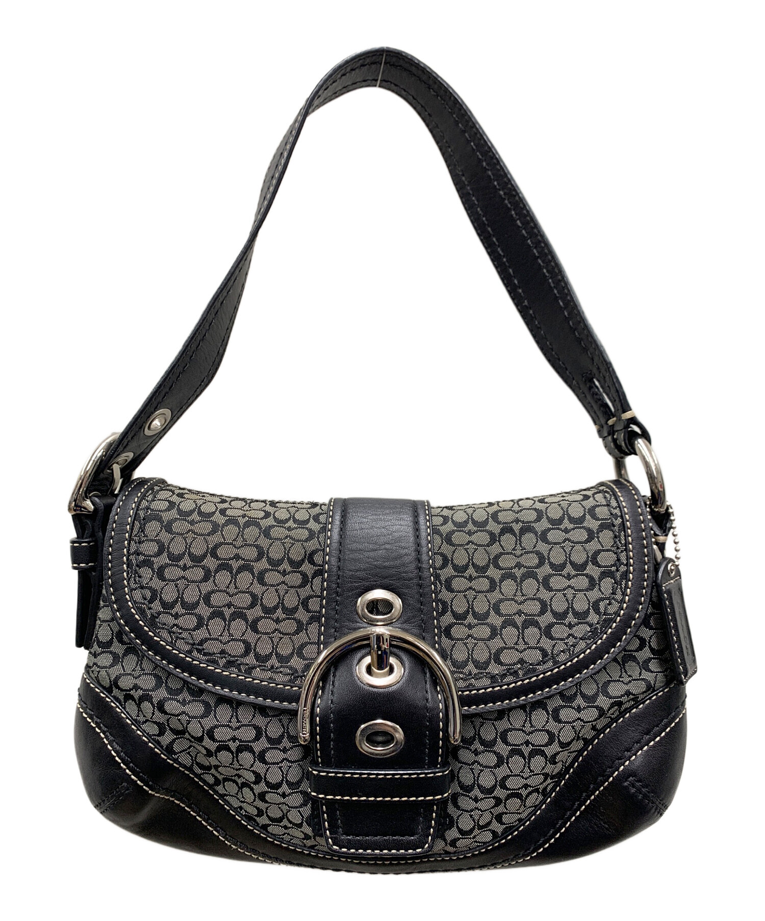 美品　COACH ブラック ソーホー ワンショルダー F10910 バッグ COACH ブラック ソーホー コーチ ワンショルダー F10910 バッグ