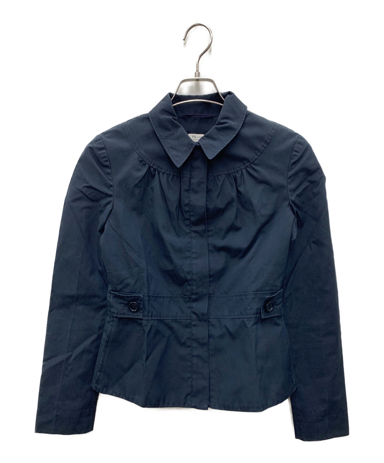 PRADA ネイビー ジャケット Mサイズ 中古・古着通販】PRADA (プラダ) コットンジップジャケット ネイビー