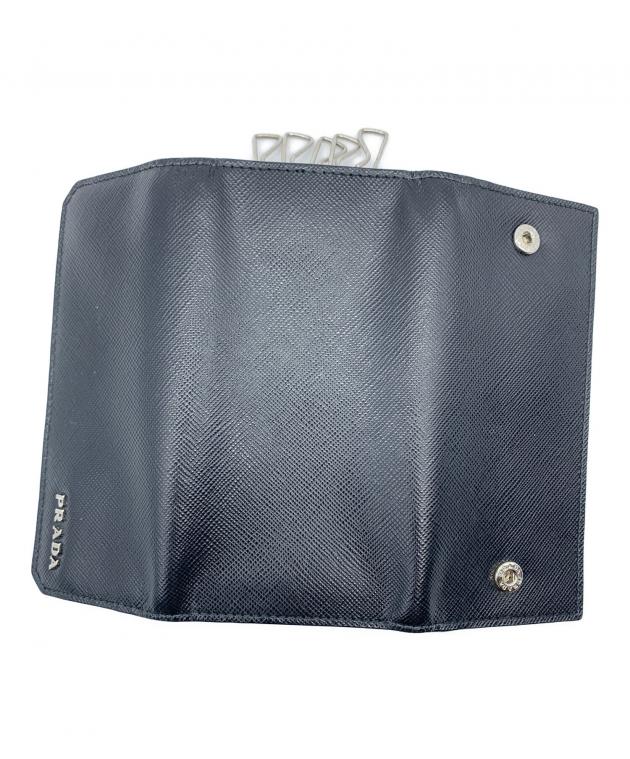 PRADA★キーケース【未使用級】 中古・古着通販】PRADA (プラダ) 6連キーケース ブラック｜ブランド