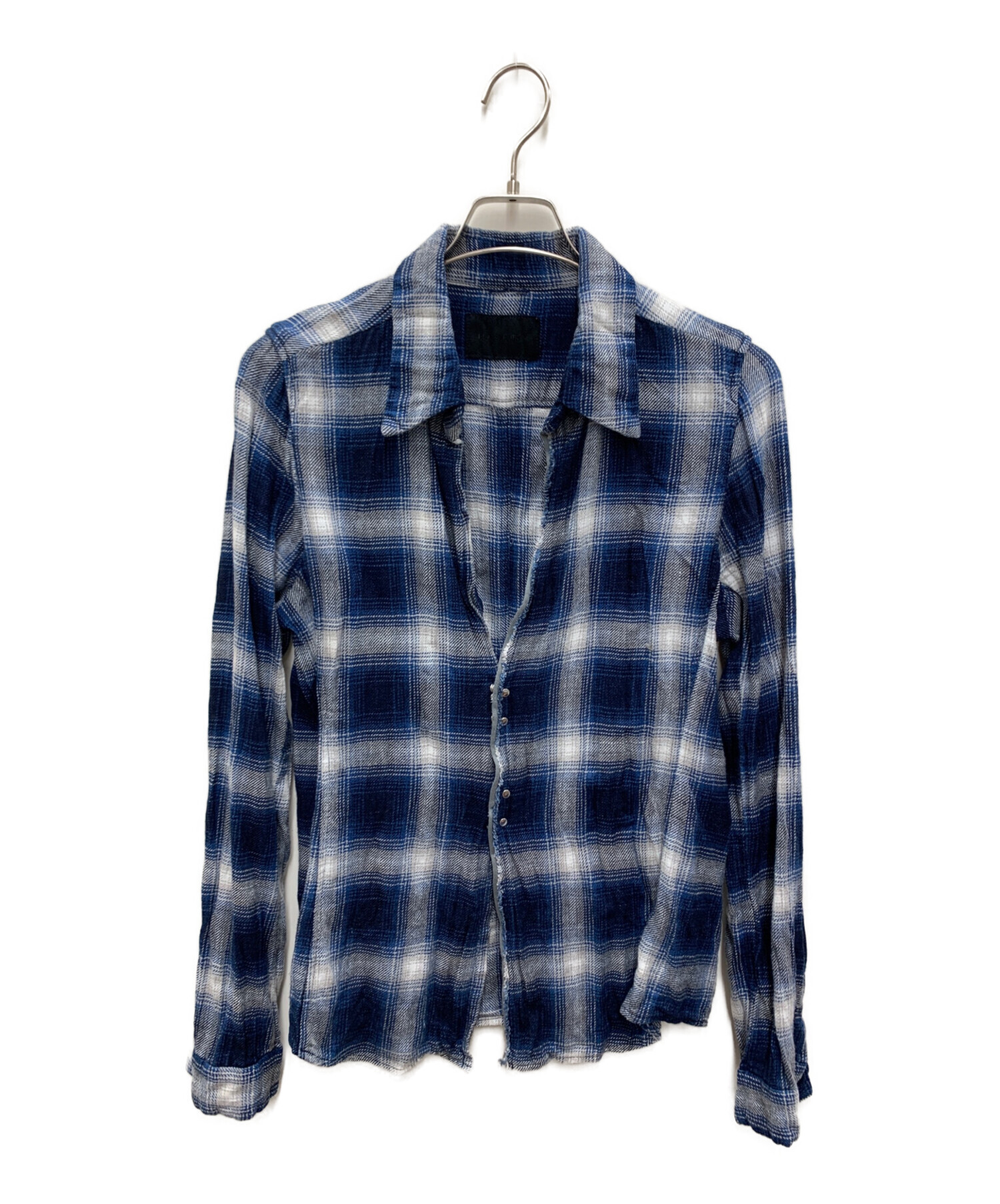 【美品】ジュンハシモト 長袖シャツ ボタンダウン 切替 ブルー メンズ Lサイズ 中古・古着通販】Junhashimoto (ジュンハシモト) 長袖シャツ ブルー