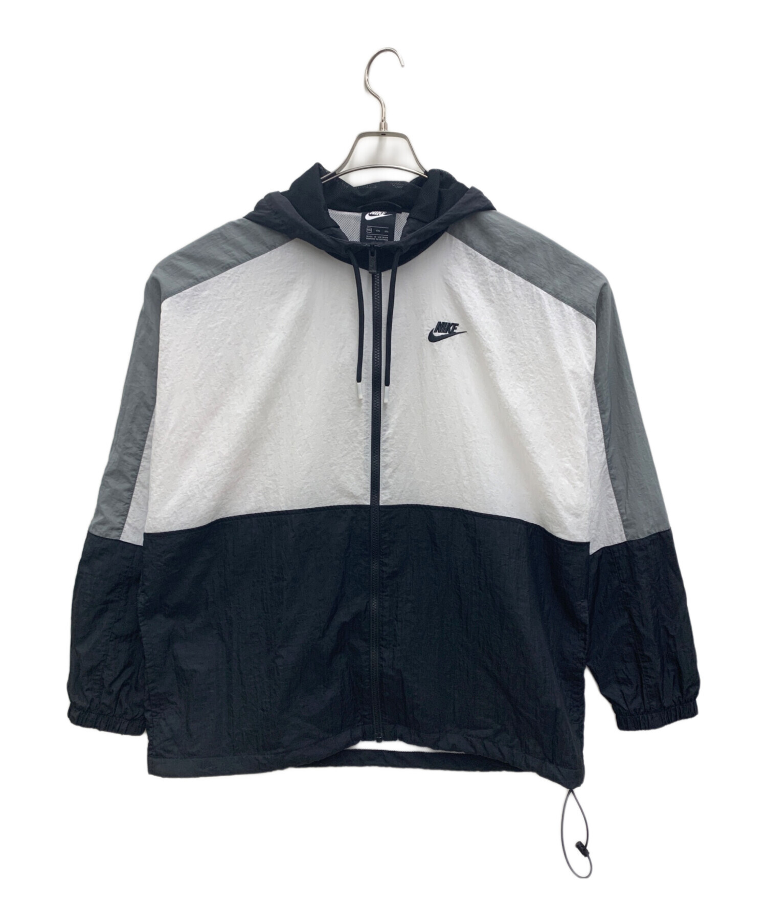 中古・古着通販】NIKE (ナイキ) ナイロンジャケット ホワイト×ブラック 