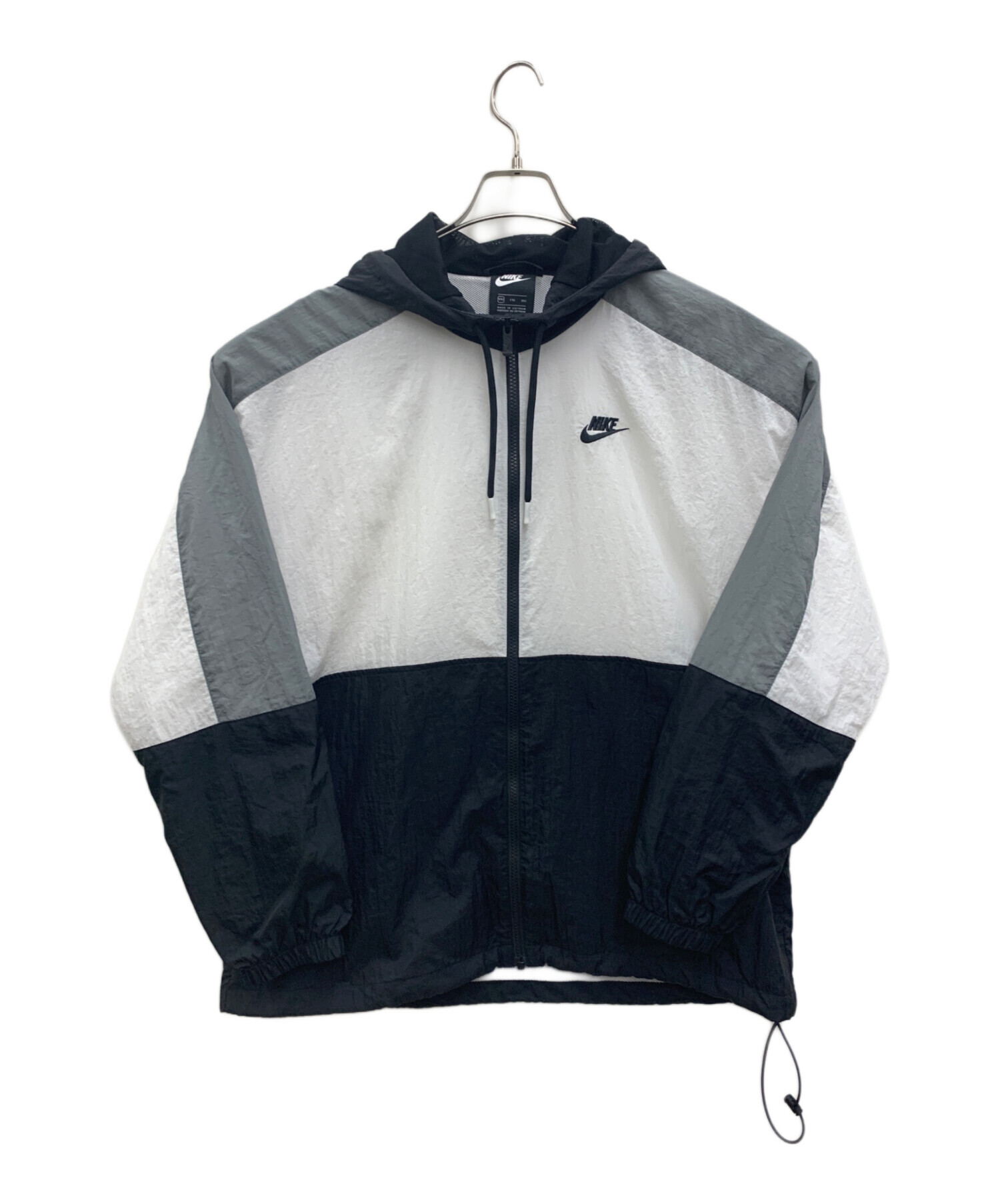 中古・古着通販】NIKE (ナイキ) ナイロンジャケット ホワイト×ブラック