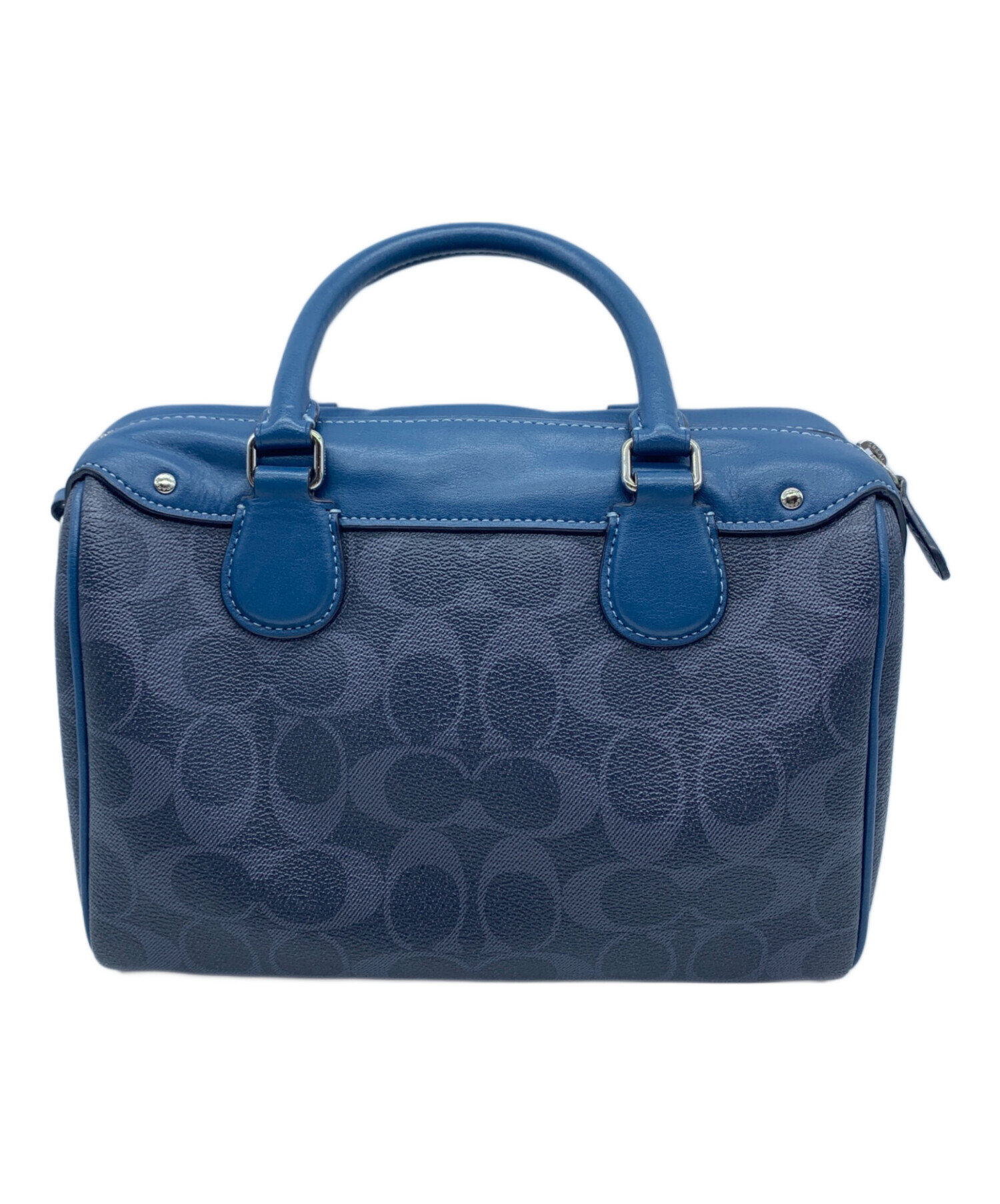 美品 COACH コーチ ミニサッチェル ミニベネット2WAY バッグ ブルー 中古・古着通販】COACH (コーチ) ミニベネットサッチェル ネイビー