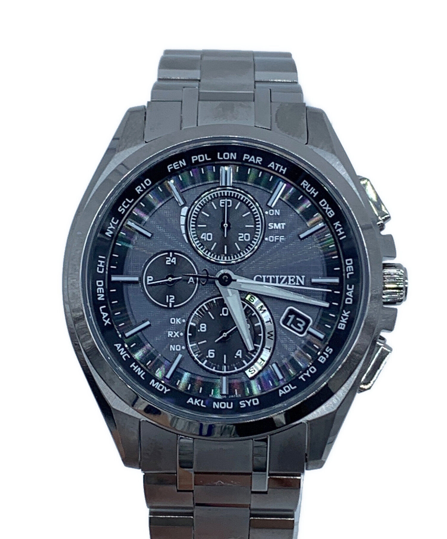CITIZEN-ANA エコドライブ クロノグラフ 　中古品 中古・古着通販】CITIZEN (シチズン) クロノグラフ ブラック｜ブランド