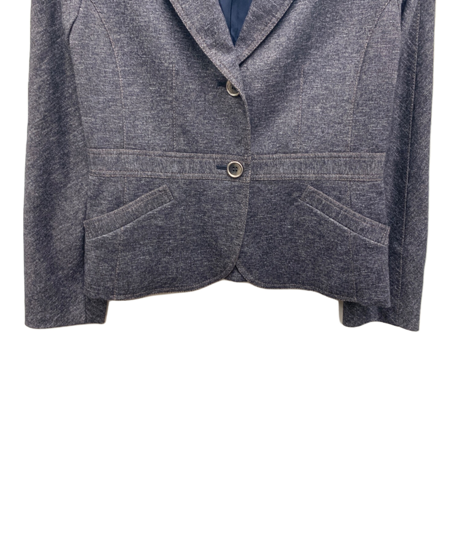 HANAE MORI - ハナエモリ定価85,000円新品未使用シックなジャケット 中古・古着通販】HANAE MORI (ハナエモリ) ジャケット グレー サイズ