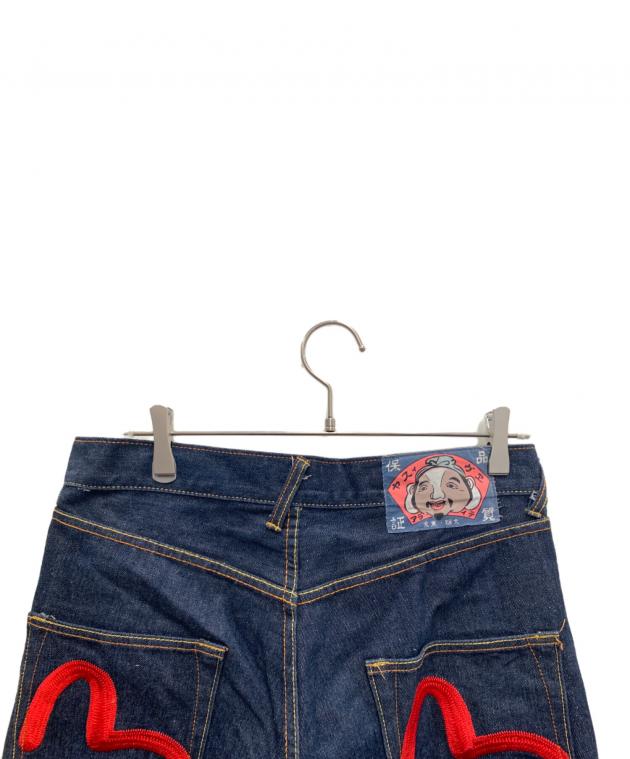 中古・古着通販】EVISU (エヴィス) ハーフパンツ インディゴ×レッド