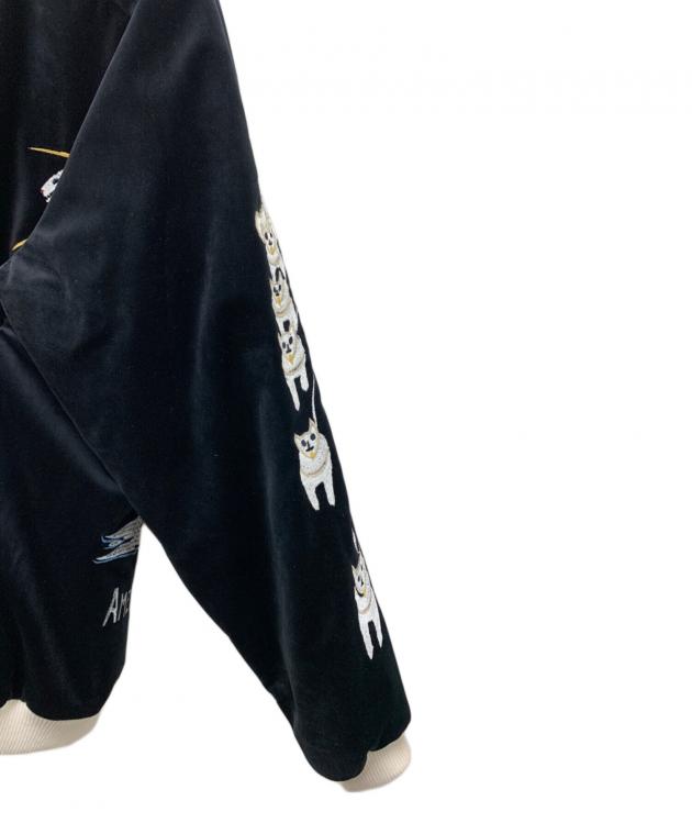 中古・古着通販】HOUSTON (ヒューストン) スカジャン ブラック サイズ 中古・古着通販】HOUSTON (ヒューストン) スカジャン ブラック サイズ