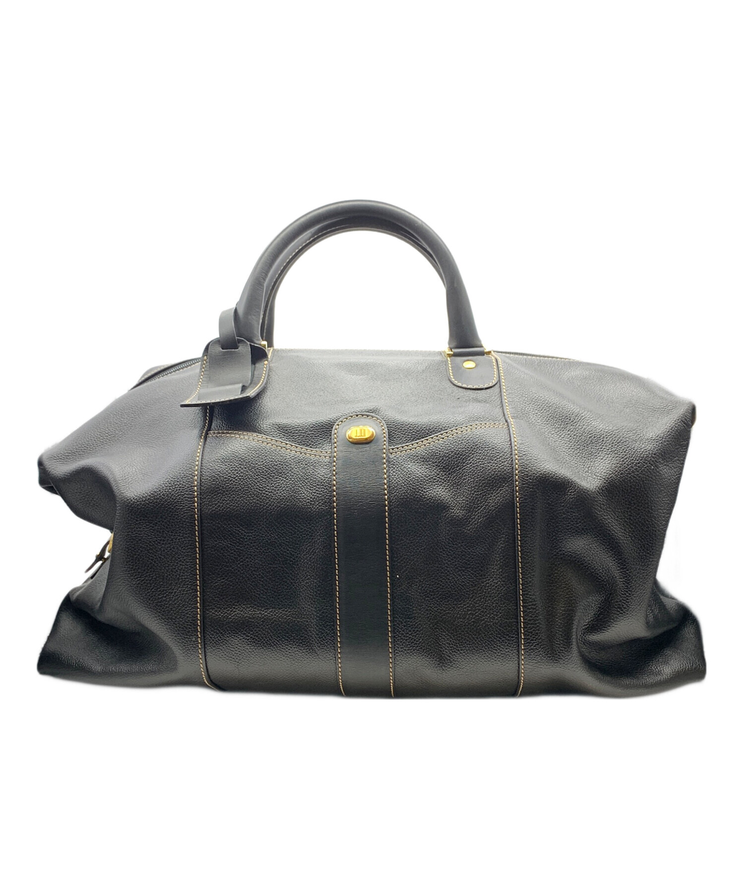 中古・古着通販】dunhill (ダンヒル) レザーボストンバッグ ブラック