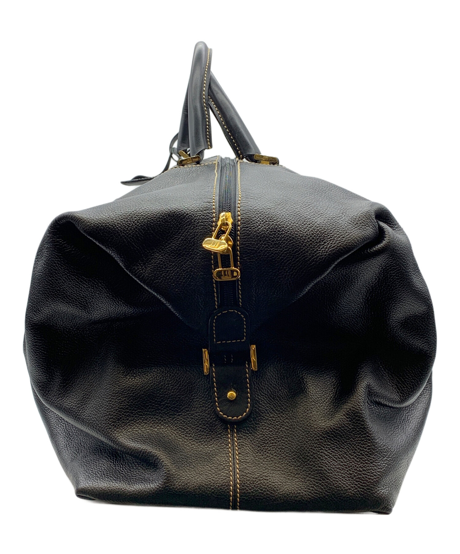 中古・古着通販】dunhill (ダンヒル) レザーボストンバッグ ブラック