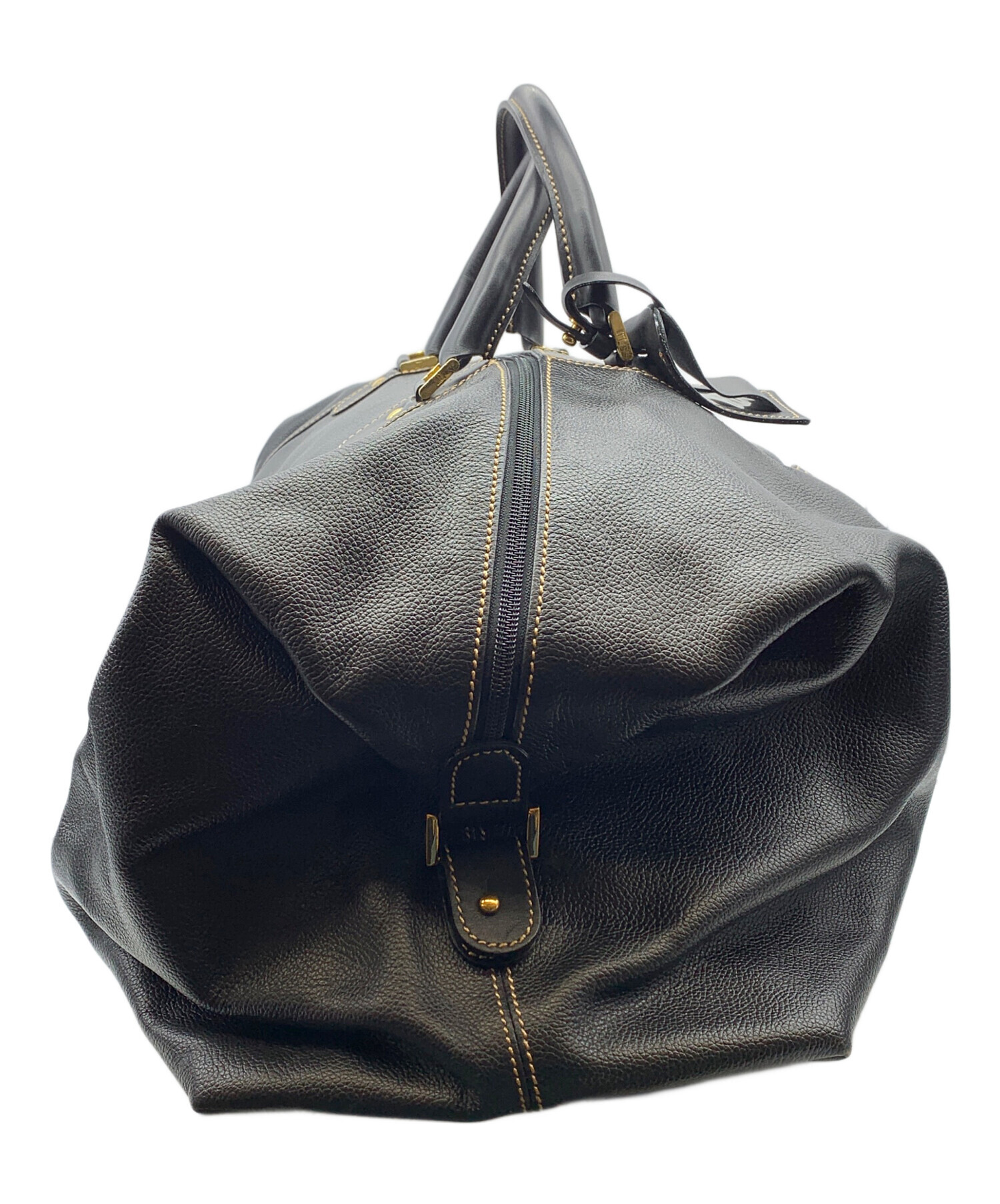 中古・古着通販】dunhill (ダンヒル) レザーボストンバッグ ブラック